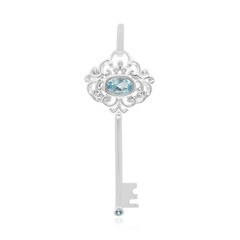 Colgante en plata con Topacio azul cielo