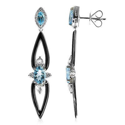 Pendientes en oro con Aguamarina de Brasill AAA (CIRARI)