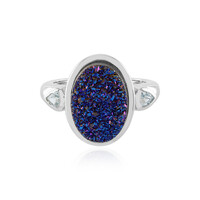 Anillo en plata con Ágata azul brillante