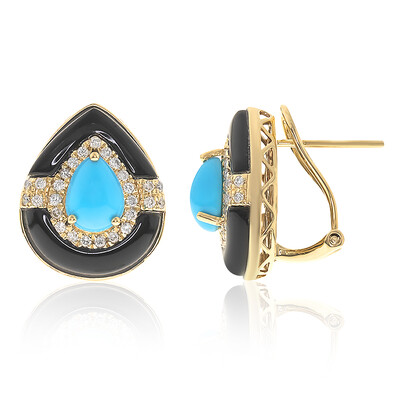 Pendientes en oro con Turquesa bella durmiente (CIRARI)