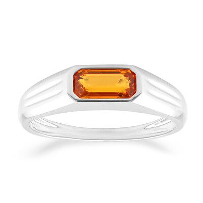Anillo de hombre en oro con Zafiro naranja de Ban Ka Cha