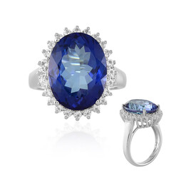 Anillo en plata con Topacio azul royal