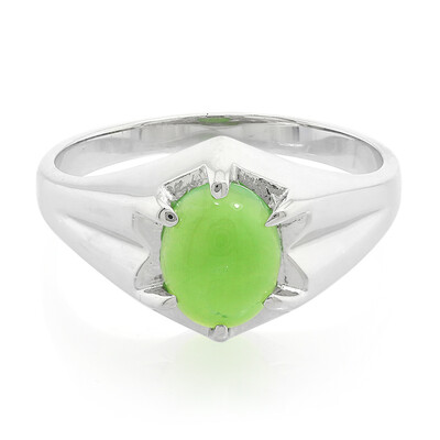 Anillo de hombre en plata con Crisoprasa imperial