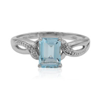 Anillo en plata con Topacio azul cielo