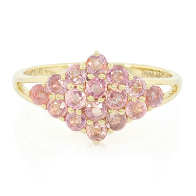 Anillo en oro con Zafiro Padparascha no calentado (AMAYANI)