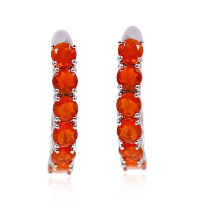 Pendientes en plata con Ópalo naranja de Etiopía