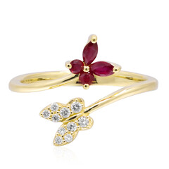Anillo en oro con Rubí de Mozambique AAA (CIRARI)