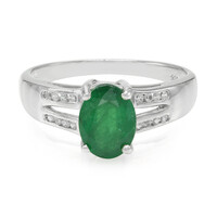 Anillo en plata con Esmeralda de Bahía