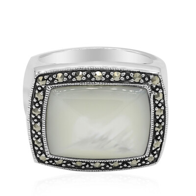 Anillo de hombre en plata con Nácar