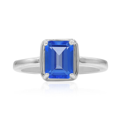 Anillo en plata con Topacio azul índigo