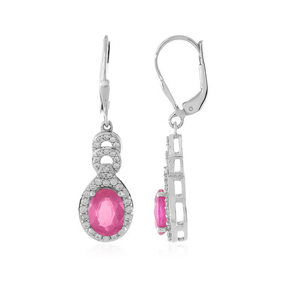Pendientes en plata con Zafiro rosa de Madagascar