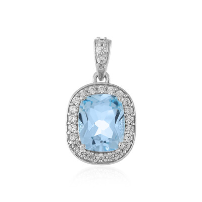 Colgante en plata con Topacio azul cielo