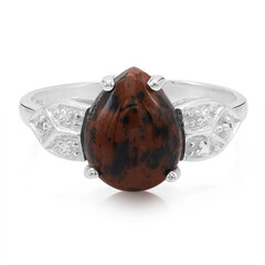 Anillo en plata con Obsidiana caoba