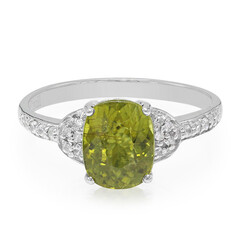 Anillo en plata con Turmalina cuprífera