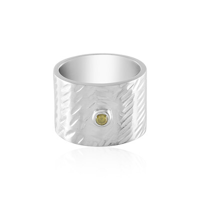 Anillo en latón con Diamante I3 amarillo (Juwelo Style)