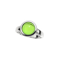 Anillo en plata con Ámbar colombiano verde