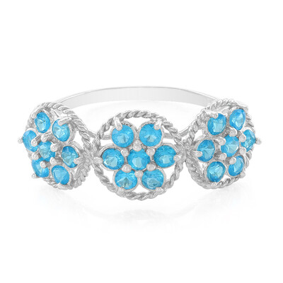 Anillo en plata con Apatita azul neón