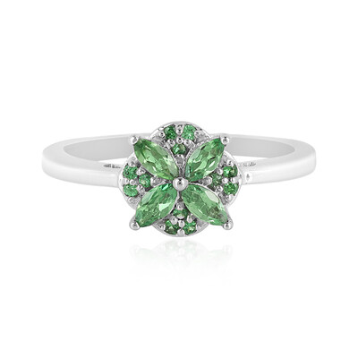 Anillo en plata con Tsavorita de Tanzania