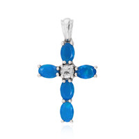 Colgante en plata con Ópalo azul neón
