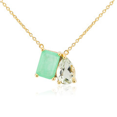 Collar en plata con Cuarzo verde pastel