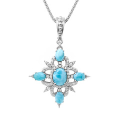 Collar en plata con Larimar (Dallas Prince Designs)