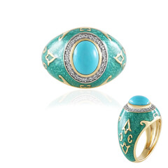 Anillo en plata con Turquesa bella durmiente (Adela Silber)