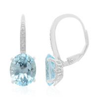 Pendientes en plata con Topacio azul cielo