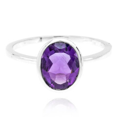 Anillo en plata con Amatista de Zambia