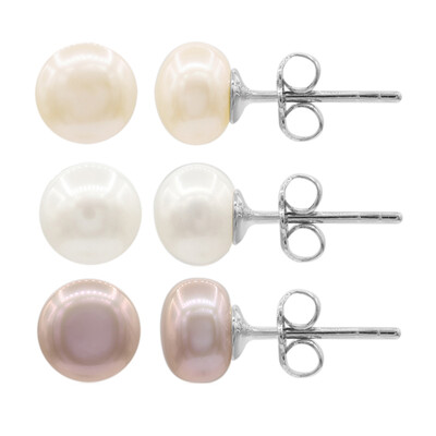 Pendientes en plata con Perla Freshwater (TPC)