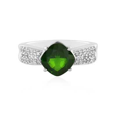 Anillo en plata con Diópsido de Rusia