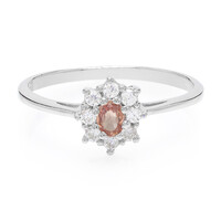 Anillo en plata con Zafiro Padparadscha