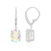 Pendientes en plata con Cuarzo Rayo de luna