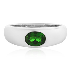 Anillo en plata con Diópsido de Rusia