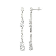 Pendientes en plata con Topacio blanco (Adela Silber)