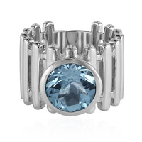 Anillo en plata con Topacio azul cielo