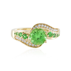 Anillo en oro con Tsavorita de Tanzania AAA (de Melo)