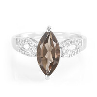 Anillo en plata con Cuarzo ahumado