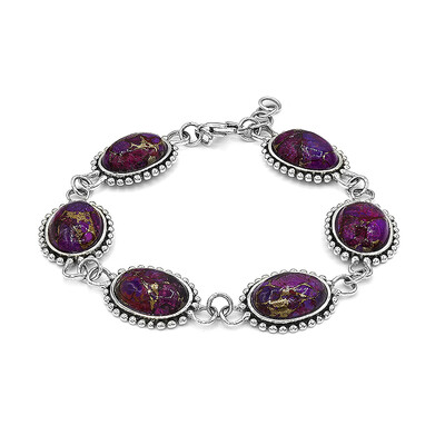 Brazalete en plata con Turquesa púrpura del Mohave Kingman (Art of Nature)