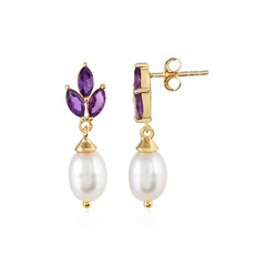 Pendientes en plata con Perla Freshwater