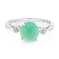 Anillo en plata con Calcedonia verde