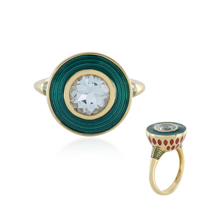 Anillo en plata con Topacio azul cielo (Adela Silber)