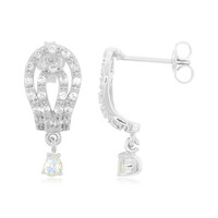 Pendientes en plata con Piedra de Luna arcoíris