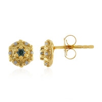 Pendientes en plata con Diamante azul I3