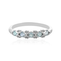 Anillo en plata con Topacio azul cielo