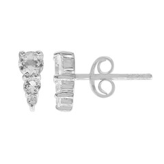 Pendientes en plata con Topacio blanco