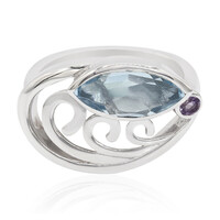 Anillo en plata con Topacio azul cielo