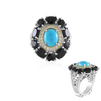 Anillo en plata con Turquesa bella durmiente (Dallas Prince Designs)