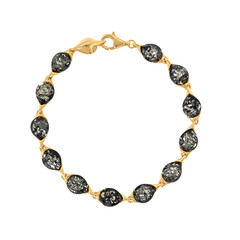 Brazalete en plata con Ámbar báltico