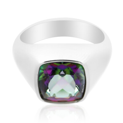 Anillo de hombre en plata con Cuarzo místico