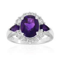 Anillo en plata con Amatista de Zambia